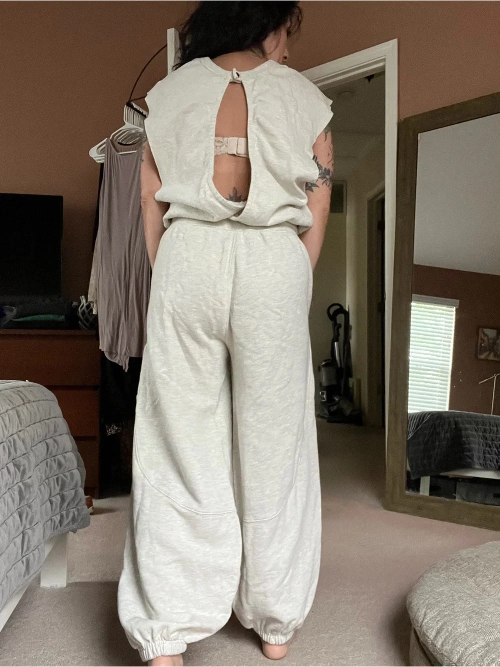 Free People throw and go onesie in heather